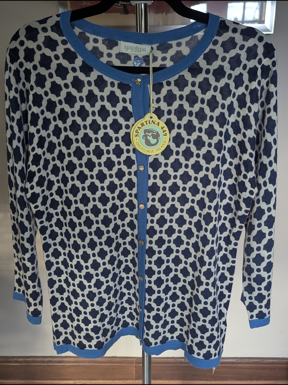 NWT Spartina 449 May River 100% Merino Wool Cardigan - XL $40